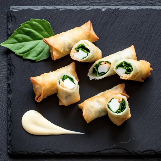 Swordfish Wrapped in Miso Mayo Spring Rolls