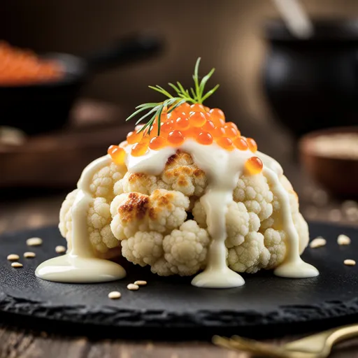 Cauliflower with Spicy Cod Roe Mayo