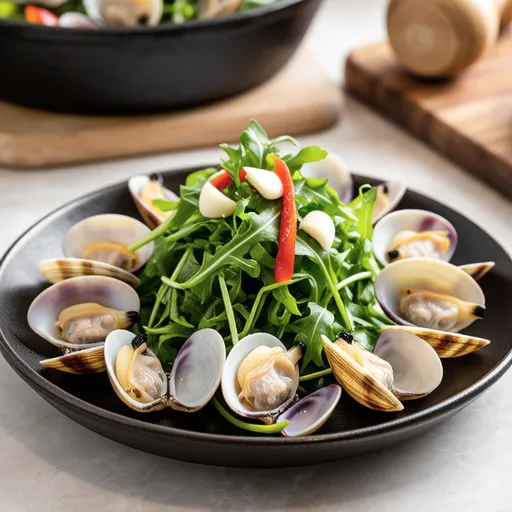 Clams and Arugula in White Wine