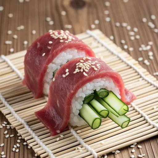 Beef and Cucumber Sushi Rolls