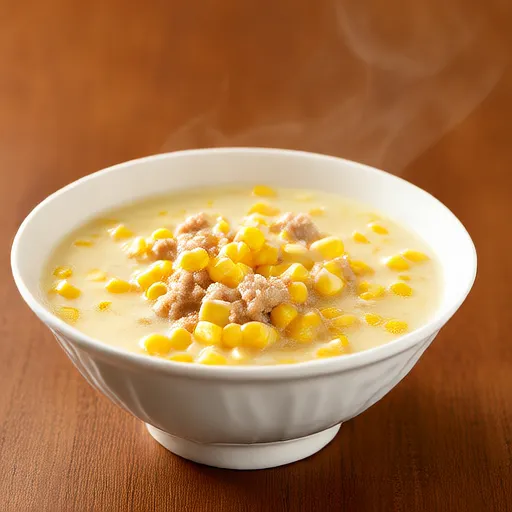 Zuppa semplice con mais e carne macinata