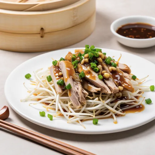 Steamed Chicken and Garlic Chive with Savory Sauce