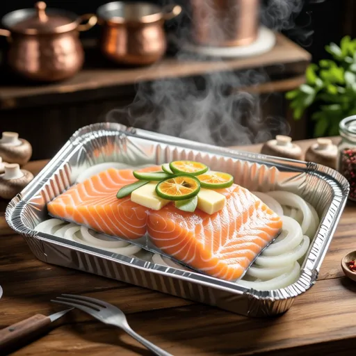 Salmon Foil Bake with Shikuwasa