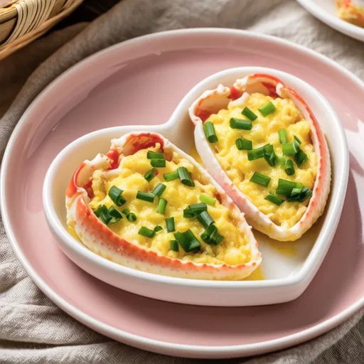 Heart-shaped Crab Stick Egg Dish