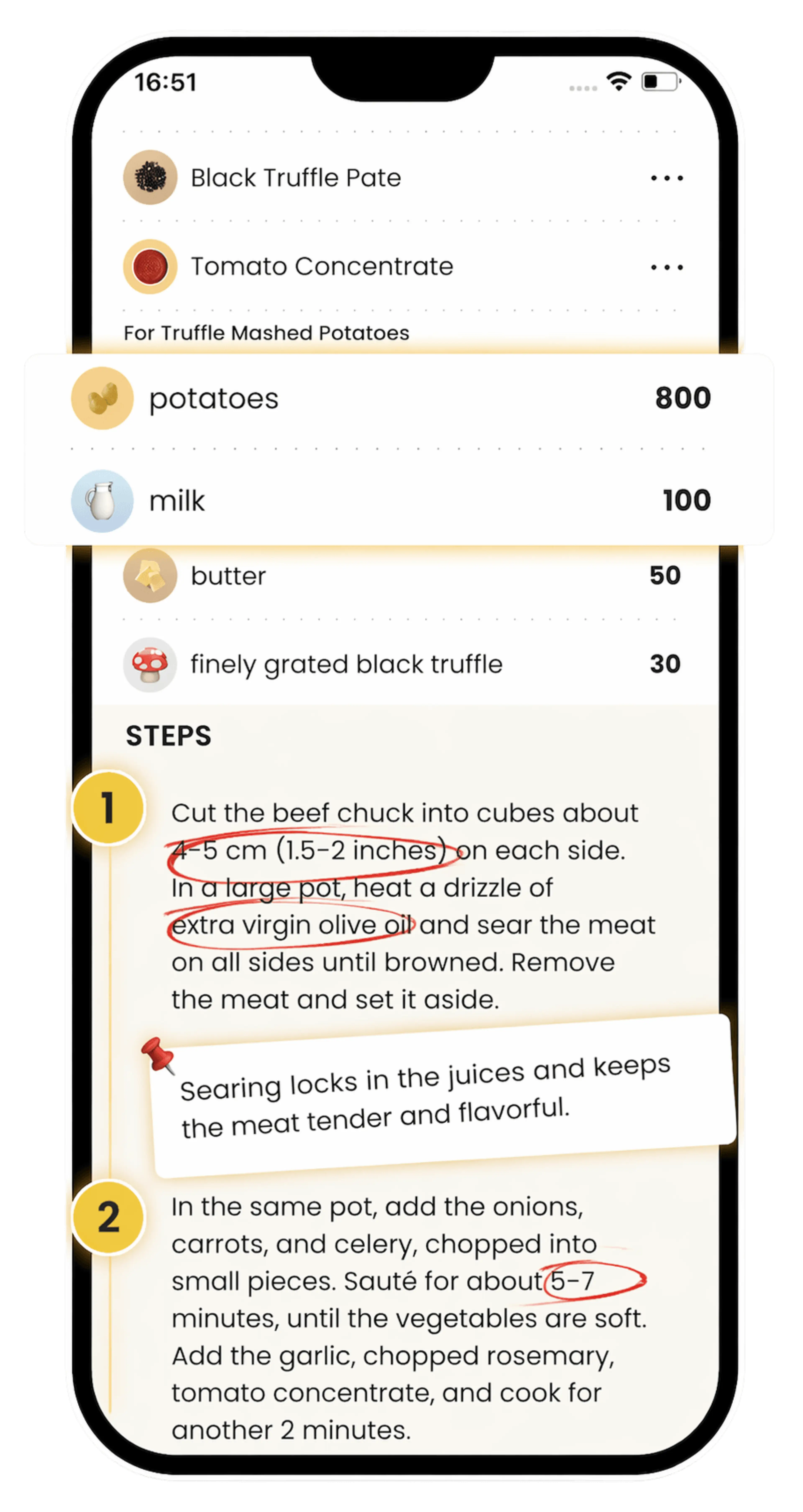Extract ingredients and steps from cooking videos